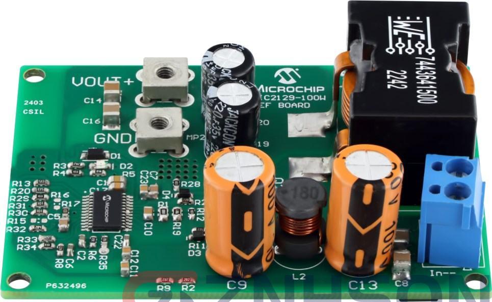 A view of the reference design board.